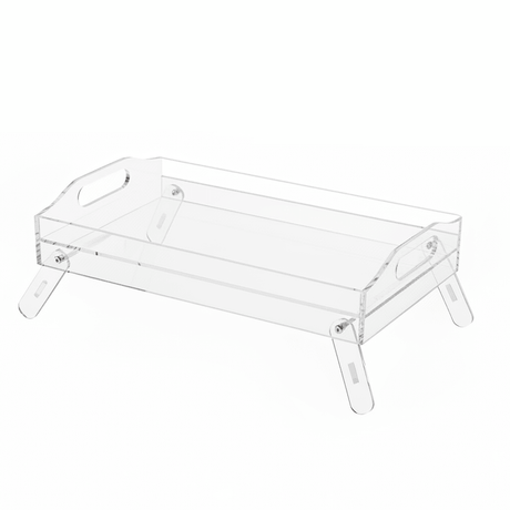 AKDC Clear Acrylic Foldable Serving Tray with Raised Stand Lightweight and Functional Serving Solution 30x23 cm - Al Kabayel Discount CentreAKDC Clear Acrylic Foldable Serving Tray with Raised Stand Lightweight and Functional Serving Solution 30x23 cmServing TraysAKDCAl Kabayel Discount Centre