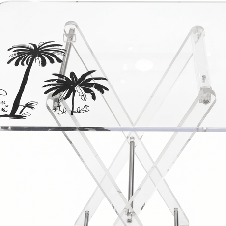AKDC Clear Acrylic Folding Table Set with Black Palm Tree Print Design Decorative 4 - Piece Living Room Furniture 50x40x47 cm - Al Kabayel Discount CentreAKDC Clear Acrylic Folding Table Set with Black Palm Tree Print Design Decorative 4 - Piece Living Room Furniture 50x40x47 cmOrganizers & AccessoriesAKDCAl Kabayel Discount Centre