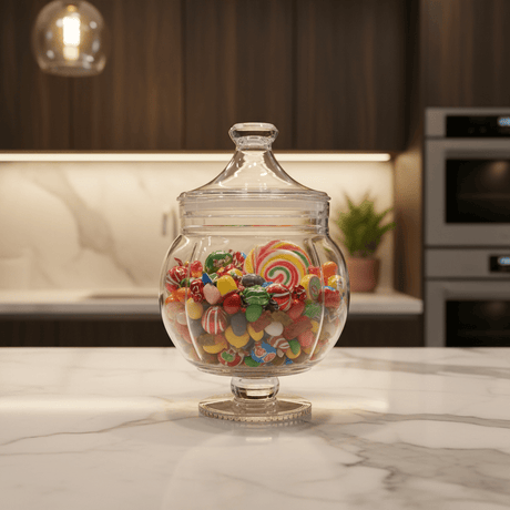 AKDC Clear Acrylic Footed Storage Canister with Tight Lid Transparent Food Storage Container 1590 ml Capacity - Al Kabayel Discount CentreAKDC Clear Acrylic Footed Storage Canister with Tight Lid Transparent Food Storage Container 1590 ml CapacityJars & Food SaversAKDCAl Kabayel Discount Centre