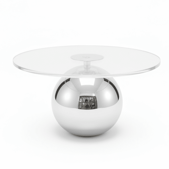 AKDC Clear Acrylic Round Cake Stand with Strong Silver Metal Base for Professional Cake Display – 20×10 cm - Al Kabayel Discount CentreAKDC Clear Acrylic Round Cake Stand with Strong Silver Metal Base for Professional Cake Display – 20×10 cmServing TraysAKDCAl Kabayel Discount Centre