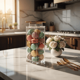 AKDC Clear Acrylic Storage Canister with Premium Gold Lid Stylish Kitchen Organizer 18 × 8.5 cm - Al Kabayel Discount CentreAKDC Clear Acrylic Storage Canister with Premium Gold Lid Stylish Kitchen Organizer 18 × 8.5 cmJars & Food SaversAKDCAl Kabayel Discount Centre