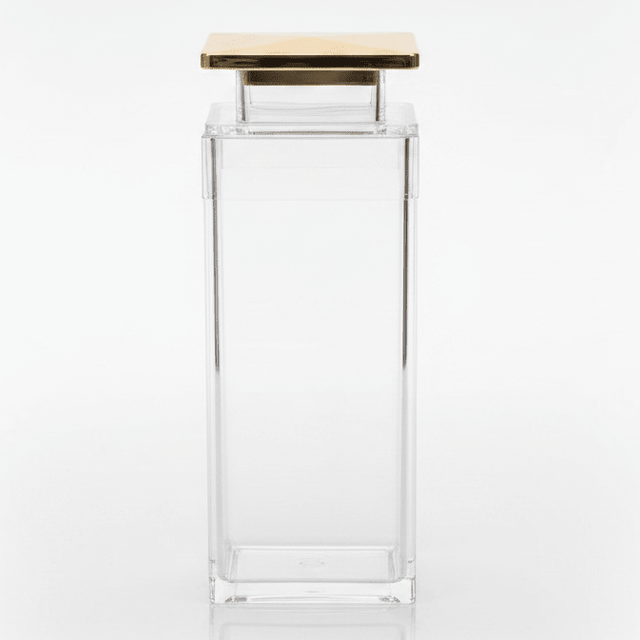 AKDC Clear Acrylic Storage Canister with Premium Gold Lid Stylish Kitchen Organizer 18 × 8.5 cm - Al Kabayel Discount CentreAKDC Clear Acrylic Storage Canister with Premium Gold Lid Stylish Kitchen Organizer 18 × 8.5 cmJars & Food SaversAKDCAl Kabayel Discount Centre