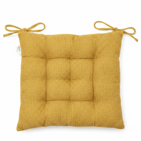 AKDC Cloth Mustard Yellow Square Seat Cushion with Ties Bright Decorative Chair Pad for Home Dining and Office Use 40 cm - Al Kabayel Discount CentreAKDC Cloth Mustard Yellow Square Seat Cushion with Ties Bright Decorative Chair Pad for Home Dining and Office Use 40 cmFloor Pillows & CushionsAKDCAl Kabayel Discount Centre