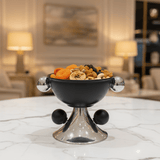 AKDC Compact Black and Silver Metal Footed Candy Bowl with Sleek Design for Everyday Use – 12×12 cm - Al Kabayel Discount CentreAKDC Compact Black and Silver Metal Footed Candy Bowl with Sleek Design for Everyday Use – 12×12 cmBowlsAKDCAl Kabayel Discount Centre