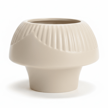 AKDC Compact Ceramic Decorative Vase – Elegant Beige Modern Minimalist Shape, 12 cm - Al Kabayel Discount CentreAKDC Compact Ceramic Decorative Vase – Elegant Beige Modern Minimalist Shape, 12 cmFlower/Plant PotsAKDCAl Kabayel Discount Centre