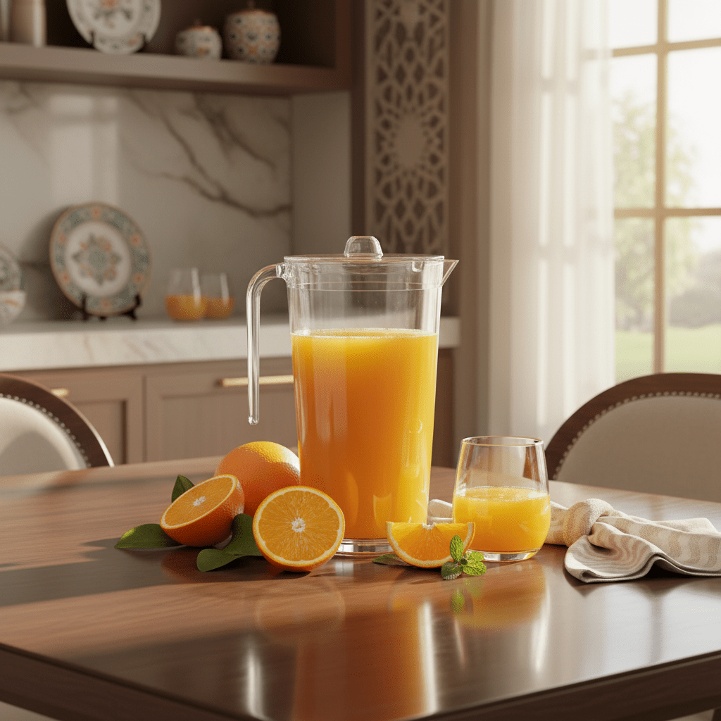 AKDC Compact Clear Acrylic Juice Jug Space Saving Beverage Pitcher for Kitchen Dining and Everyday Use 22 × 10 cm - Al Kabayel Discount CentreAKDC Compact Clear Acrylic Juice Jug Space Saving Beverage Pitcher for Kitchen Dining and Everyday Use 22 × 10 cmJugsAKDCAl Kabayel Discount Centre