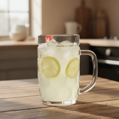 AKDC Compact Clear Glass Mug with Handle for Daily Beverage Use – 210ml - Al Kabayel Discount CentreAKDC Compact Clear Glass Mug with Handle for Daily Beverage Use – 210mlMugsAKDCAl Kabayel Discount Centre