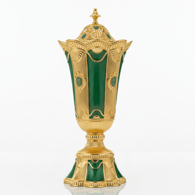 AKDC Compact Green & Gold Incense Burner – Decorative Bakhoor Burner for Home 20 cm - Al Kabayel Discount CentreAKDC Compact Green & Gold Incense Burner – Decorative Bakhoor Burner for Home 20 cmIncense BurnerAKDCAl Kabayel Discount Centre