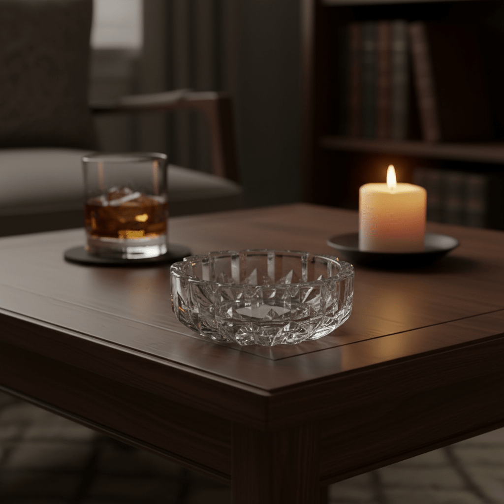AKDC Compact Round Glass Ashtray with Decorative Pattern – Strong Glass Ashtray for Home, Balcony & Café (12 cm) - Al Kabayel Discount CentreAKDC Compact Round Glass Ashtray with Decorative Pattern – Strong Glass Ashtray for Home, Balcony & Café (12 cm)AshtraysAKDCAl Kabayel Discount Centre