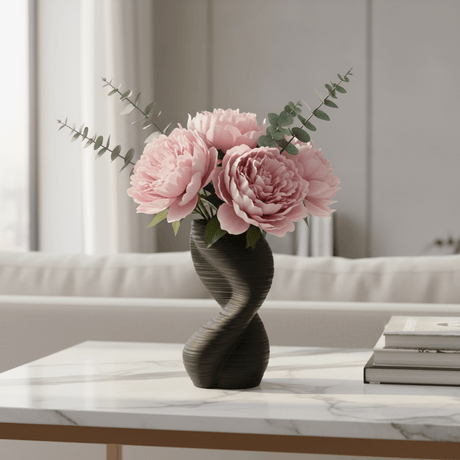 AKDC Contemporary Ceramic Decorative Vase – Bold Black Finish with Unique Sculptural Design, 20 × 10 cm - Al Kabayel Discount CentreAKDC Contemporary Ceramic Decorative Vase – Bold Black Finish with Unique Sculptural Design, 20 × 10 cmFlower/Plant PotsAKDCAl Kabayel Discount Centre