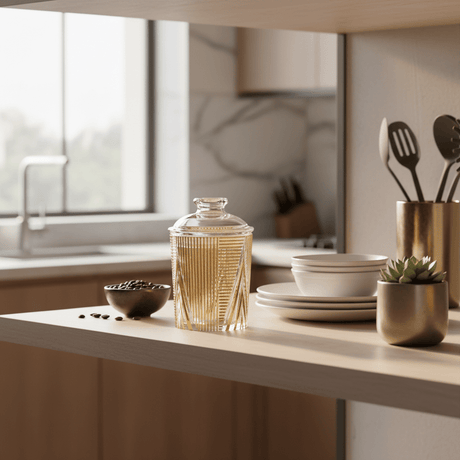 AKDC Contemporary Round Airtight Acrylic Storage Canister – Transparent Body with Unique Modern Design, Premium Kitchen Jar, 750 ml - Al Kabayel Discount CentreAKDC Contemporary Round Airtight Acrylic Storage Canister – Transparent Body with Unique Modern Design, Premium Kitchen Jar, 750 mlJars & Food SaversAKDCAl Kabayel Discount Centre