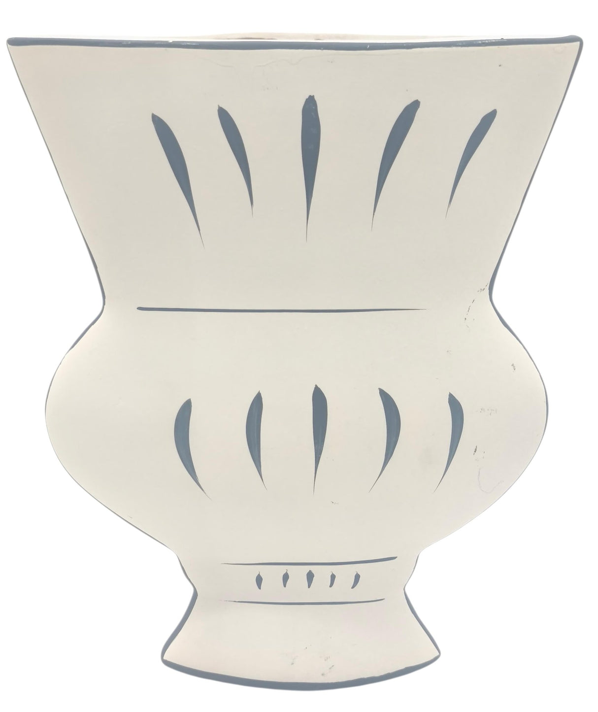 AKDC Contemporary Urn Shaped Clay Flower Vase 21cm*5cm*25.7cm, White and Blue - Al Kabayel Discount CentreAKDC Contemporary Urn Shaped Clay Flower Vase 21cm*5cm*25.7cm, White and BlueFlower/Plant PotsAKDCAl Kabayel Discount Centre