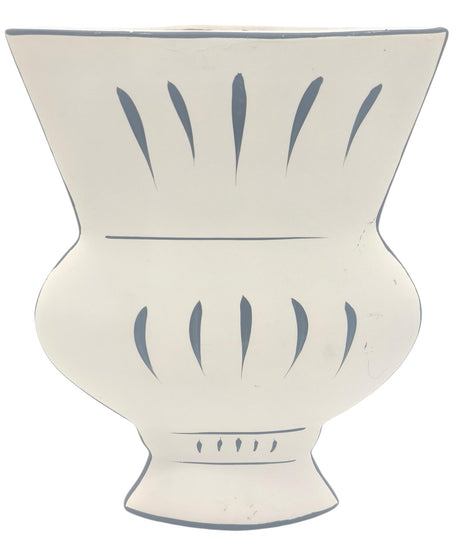 AKDC Contemporary Urn Shaped Clay Flower Vase 21cm*5cm*25.7cm, White and Blue - Al Kabayel Discount CentreAKDC Contemporary Urn Shaped Clay Flower Vase 21cm*5cm*25.7cm, White and BlueFlower/Plant PotsAKDCAl Kabayel Discount Centre