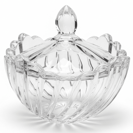 AKDC Covered Glass Candy Bowl Elegant Serving Bowl for Sweets Nuts and Snacks 15 x 10 cm - Al Kabayel Discount CentreAKDC Covered Glass Candy Bowl Elegant Serving Bowl for Sweets Nuts and Snacks 15 x 10 cmJars & Food SaversAKDCAl Kabayel Discount Centre