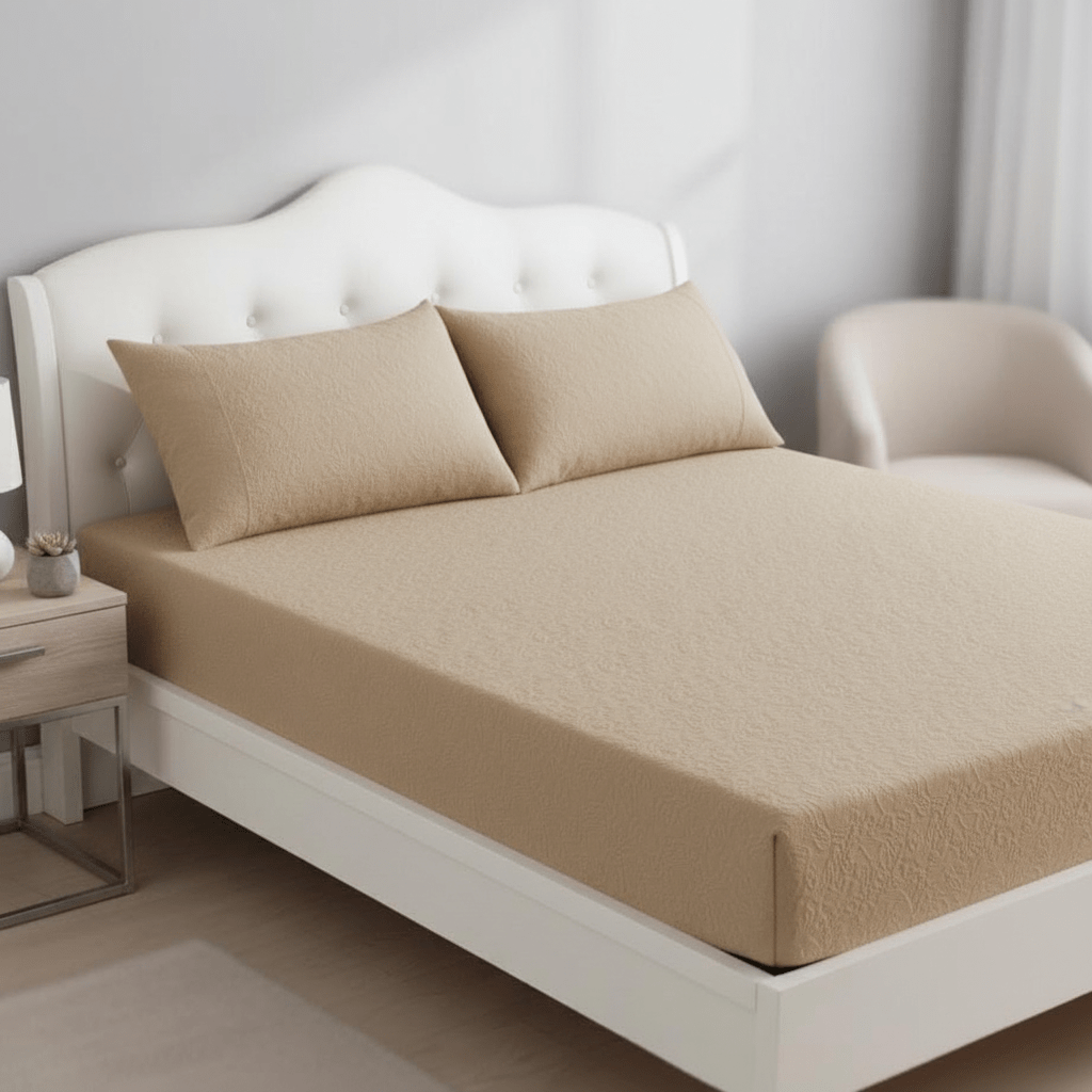 AKDC Cozy Baige Microfibre Fitted Bed Sheet Set 180x200x25cm with 2 Beige Pillowcases - Al Kabayel Discount CentreAKDC Cozy Baige Microfibre Fitted Bed Sheet Set 180x200x25cm with 2 Beige PillowcasesBeddingAKDCAl Kabayel Discount Centre