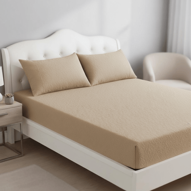 AKDC Cozy Baige Microfibre Fitted Bed Sheet Set 180x200x25cm with 2 Beige Pillowcases - Al Kabayel Discount CentreAKDC Cozy Baige Microfibre Fitted Bed Sheet Set 180x200x25cm with 2 Beige PillowcasesBeddingAKDCAl Kabayel Discount Centre