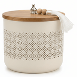 AKDC Cream Metal Candy Storage Jar with Wooden Lid – Elegant Kitchen Organizer for Sweets & Snacks – 18 × 17 cm - Al Kabayel Discount CentreAKDC Cream Metal Candy Storage Jar with Wooden Lid – Elegant Kitchen Organizer for Sweets & Snacks – 18 × 17 cmJars & Food SaversAKDCAl Kabayel Discount Centre