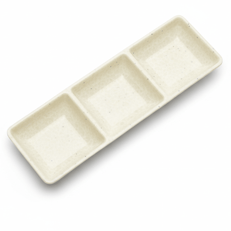 AKDC Cream Speckled Melamine Rectangle 3 Portion Sauce Bowl 3.5 Inch Triple Section Dip Tray for Condiments - Al Kabayel Discount CentreAKDC Cream Speckled Melamine Rectangle 3 Portion Sauce Bowl 3.5 Inch Triple Section Dip Tray for CondimentsBowlsAKDCAl Kabayel Discount Centre