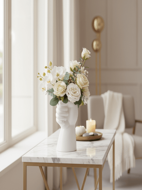 AKDC Creative Hand - Shaped Ceramic Decorative Vase – Elegant White Artistic Home Décor Accent, 20 × 10 cm - Al Kabayel Discount CentreAKDC Creative Hand - Shaped Ceramic Decorative Vase – Elegant White Artistic Home Décor Accent, 20 × 10 cmFlower/Plant PotsAKDCAl Kabayel Discount Centre