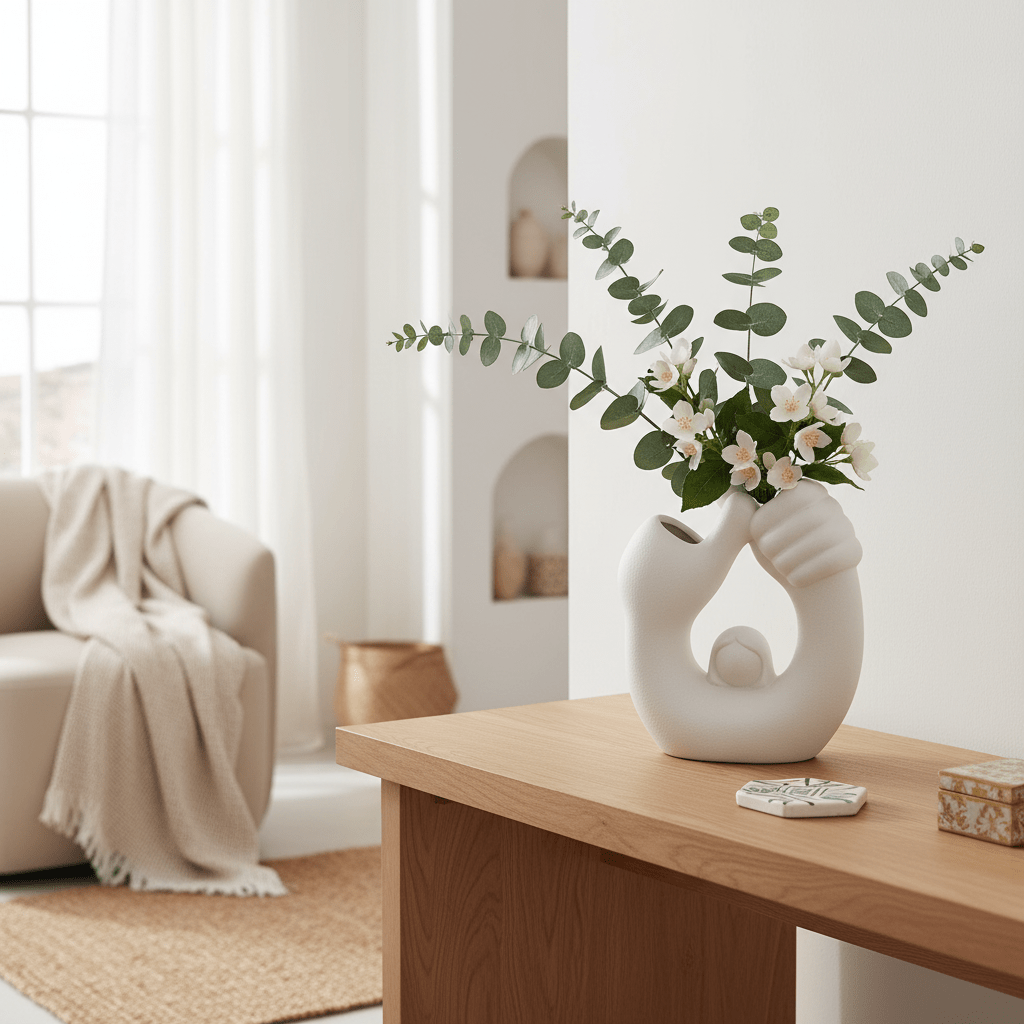 AKDC Creative Sculptural Ceramic Vase – White Girl Thumbs - Up Art Design Decorative Flower Vase, 17 × 13 cm - Al Kabayel Discount CentreAKDC Creative Sculptural Ceramic Vase – White Girl Thumbs - Up Art Design Decorative Flower Vase, 17 × 13 cmFlower/Plant PotsAKDCAl Kabayel Discount Centre