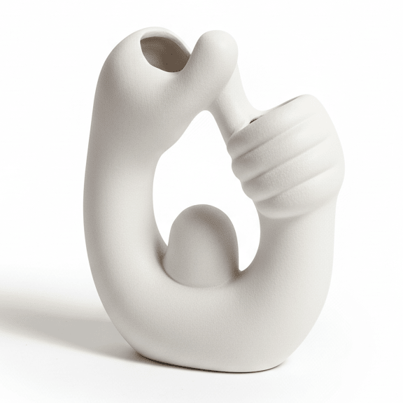 AKDC Creative Sculptural Ceramic Vase – White Girl Thumbs - Up Art Design Decorative Flower Vase, 17 × 13 cm - Al Kabayel Discount CentreAKDC Creative Sculptural Ceramic Vase – White Girl Thumbs - Up Art Design Decorative Flower Vase, 17 × 13 cmFlower/Plant PotsAKDCAl Kabayel Discount Centre