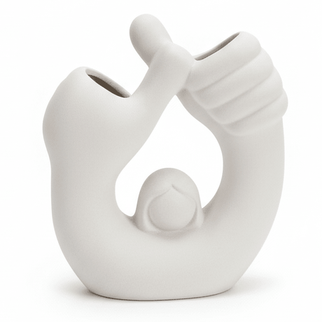 AKDC Creative Sculptural Ceramic Vase – White Girl Thumbs - Up Art Design Decorative Flower Vase, 17 × 13 cm - Al Kabayel Discount CentreAKDC Creative Sculptural Ceramic Vase – White Girl Thumbs - Up Art Design Decorative Flower Vase, 17 × 13 cmFlower/Plant PotsAKDCAl Kabayel Discount Centre