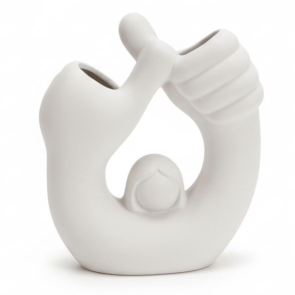 AKDC Creative Sculptural Ceramic Vase – White Girl Thumbs - Up Art Design Decorative Flower Vase, 17 × 13 cm - Al Kabayel Discount CentreAKDC Creative Sculptural Ceramic Vase – White Girl Thumbs - Up Art Design Decorative Flower Vase, 17 × 13 cmFlower/Plant PotsAKDCAl Kabayel Discount Centre