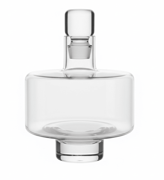 AKDC Crystal - Clear Flat Disc Glass Decanter with Glass Stopper — Wide - Body Carafe Bottle, 1.1 Litre - Al Kabayel Discount CentreAKDC Crystal - Clear Flat Disc Glass Decanter with Glass Stopper — Wide - Body Carafe Bottle, 1.1 LitreJugsAKDCAl Kabayel Discount Centre