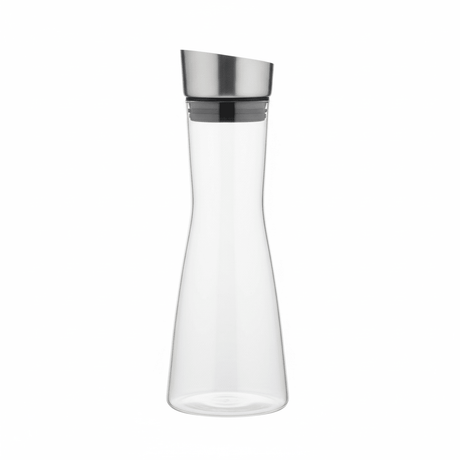 AKDC Crystal - Clear Glass Carafe Bottle with Stainless Steel Stopper — Elegant Hourglass Design, 1 Litre - Al Kabayel Discount CentreAKDC Crystal - Clear Glass Carafe Bottle with Stainless Steel Stopper — Elegant Hourglass Design, 1 LitreJugsAKDCAl Kabayel Discount Centre