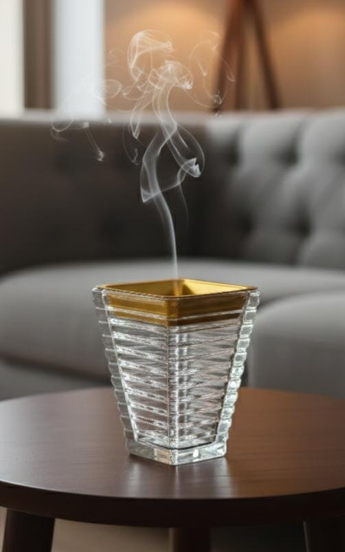 AKDC Crystal Incense Burner 10cm with Gold Touch – Compact Luxury Aroma Burner, Stylish Crystal Holder for Incense, Bakhoor & Fragrance Sticks - Al Kabayel Discount CentreAKDC Crystal Incense Burner 10cm with Gold Touch – Compact Luxury Aroma Burner, Stylish Crystal Holder for Incense, Bakhoor & Fragrance SticksHome Décor AccentsAKDCAl Kabayel Discount Centre