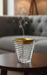 AKDC Crystal Incense Burner 10cm with Gold Touch – Compact Luxury Aroma Burner, Stylish Crystal Holder for Incense, Bakhoor & Fragrance Sticks - Al Kabayel Discount CentreAKDC Crystal Incense Burner 10cm with Gold Touch – Compact Luxury Aroma Burner, Stylish Crystal Holder for Incense, Bakhoor & Fragrance SticksHome Décor AccentsAKDCAl Kabayel Discount Centre
