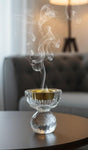 AKDC Crystal Incense Burner 8cm with Gold Touch – Mini Decorative Crystal Burner for Bakhoor, Incense Sticks & Cones, Elegant Home & Office Aroma Holder - Al Kabayel Discount CentreAKDC Crystal Incense Burner 8cm with Gold Touch – Mini Decorative Crystal Burner for Bakhoor, Incense Sticks & Cones, Elegant Home & Office Aroma HolderHome Décor AccentsAKDCAl Kabayel Discount Centre