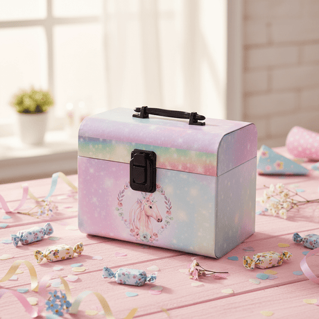 AKDC Cute Pastel Rainbow Unicorn Cardboard Gift Box with Handle for Return Gifts, Party Supplies & Sweet Packaging – 18×14 cm - Al Kabayel Discount CentreAKDC Cute Pastel Rainbow Unicorn Cardboard Gift Box with Handle for Return Gifts, Party Supplies & Sweet Packaging – 18×14 cmPacking & Wrapping SuppliesAKDCAl Kabayel Discount Centre