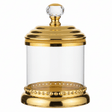 AKDC Cylindrical Glass Sugar Pot with Golden Lid & Base – Luxury Table Storage Container for Sugar Candy & Dry Foods – 22x12 cm - Al Kabayel Discount CentreAKDC Cylindrical Glass Sugar Pot with Golden Lid & Base – Luxury Table Storage Container for Sugar Candy & Dry Foods – 22x12 cmJars & Food SaversAKDCAl Kabayel Discount Centre