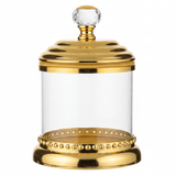AKDC Cylindrical Glass Sugar Pot with Golden Lid & Base – Luxury Table Storage Container for Sugar Candy & Dry Foods – 22x12 cm - Al Kabayel Discount CentreAKDC Cylindrical Glass Sugar Pot with Golden Lid & Base – Luxury Table Storage Container for Sugar Candy & Dry Foods – 22x12 cmJars & Food SaversAKDCAl Kabayel Discount Centre