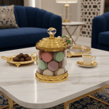 AKDC Cylindrical Glass Sugar Pot with Golden Lid & Base – Luxury Table Storage Container for Sugar Candy & Dry Foods – 22x12 cm - Al Kabayel Discount CentreAKDC Cylindrical Glass Sugar Pot with Golden Lid & Base – Luxury Table Storage Container for Sugar Candy & Dry Foods – 22x12 cmJars & Food SaversAKDCAl Kabayel Discount Centre