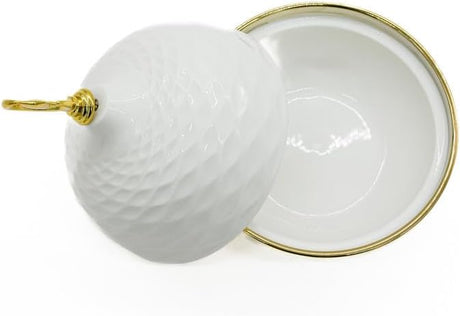 AKDC Dates Bowl With Lid Round White/Golden 26X49X49 Cm White/Gold - Al Kabayel Discount CentreAKDC Dates Bowl With Lid Round White/Golden 26X49X49 Cm White/GoldBowlsAKDCAl Kabayel Discount Centre