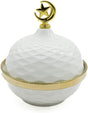 AKDC Dates Bowl With Lid Round White/Golden 26X49X49 Cm White/Gold - Al Kabayel Discount CentreAKDC Dates Bowl With Lid Round White/Golden 26X49X49 Cm White/GoldBowlsAKDCAl Kabayel Discount Centre