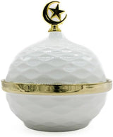 AKDC Dates Bowl With Lid Round White/Golden 26X49X49 Cm White/Gold - Al Kabayel Discount CentreAKDC Dates Bowl With Lid Round White/Golden 26X49X49 Cm White/GoldBowlsAKDCAl Kabayel Discount Centre