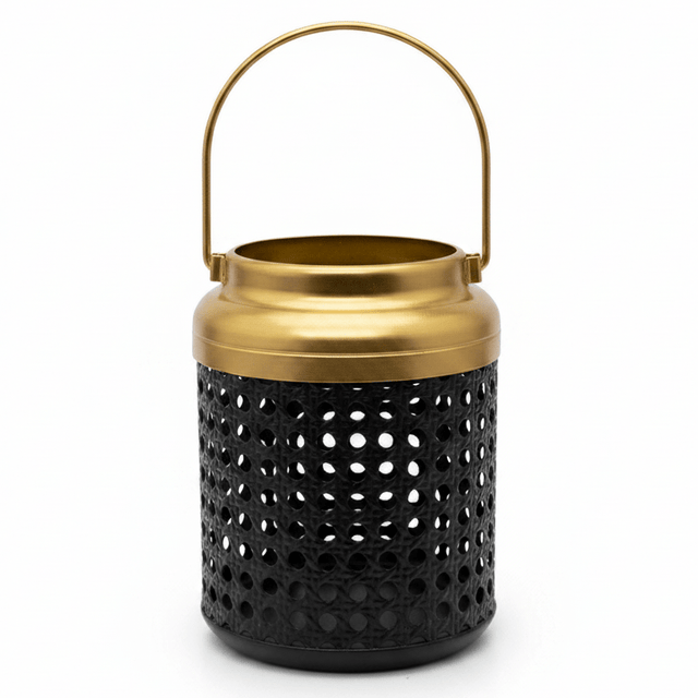 AKDC Decorative Black & Gold Metal Candle Holder Lantern with Handle for Home Décor, Festive Lighting & Table Centerpieces – 15×10 cm - Al Kabayel Discount CentreAKDC Decorative Black & Gold Metal Candle Holder Lantern with Handle for Home Décor, Festive Lighting & Table Centerpieces – 15×10 cmHome Décor AccentsAKDCAl Kabayel Discount Centre