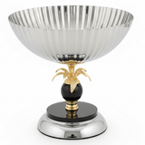 AKDC Decorative Footed Silver & Gold Candy Bowl 23×23 cm Luxury Centerpiece for Sweets & Fruits - Al Kabayel Discount CentreAKDC Decorative Footed Silver & Gold Candy Bowl 23×23 cm Luxury Centerpiece for Sweets & FruitsBowlsAKDCAl Kabayel Discount Centre