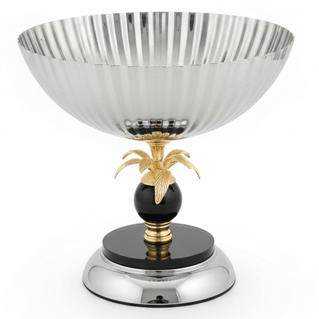AKDC Decorative Footed Silver & Gold Candy Bowl 23×23 cm Luxury Centerpiece for Sweets & Fruits - Al Kabayel Discount CentreAKDC Decorative Footed Silver & Gold Candy Bowl 23×23 cm Luxury Centerpiece for Sweets & FruitsBowlsAKDCAl Kabayel Discount Centre
