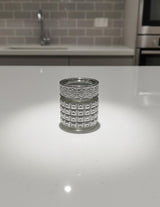 AKDC Decorative Glass Bottle – 6×5 cm Compact Silver Finish Bottle, Ideal for Storage or Home Décor Accent - Al Kabayel Discount CentreAKDC Decorative Glass Bottle – 6×5 cm Compact Silver Finish Bottle, Ideal for Storage or Home Décor AccentJars & Food SaversAKDCAl Kabayel Discount Centre