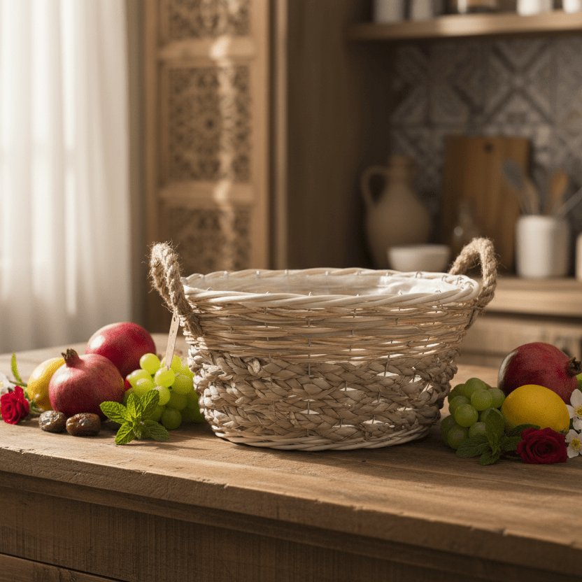 AKDC Deep Handwoven Rattan Storage Basket with Handle – Elegant Beige Finish, Large Capacity Organizer for Home & Utility Use, 27 × 21 × 12 cm - Al Kabayel Discount CentreAKDC Deep Handwoven Rattan Storage Basket with Handle – Elegant Beige Finish, Large Capacity Organizer for Home & Utility Use, 27 × 21 × 12 cmRattanAKDCAl Kabayel Discount Centre