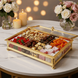 AKDC Deluxe 6 - Compartment Candy & Snacks Tray with Golden Border and Lid – Party Serving Organizer 35×25 cm - Al Kabayel Discount CentreAKDC Deluxe 6 - Compartment Candy & Snacks Tray with Golden Border and Lid – Party Serving Organizer 35×25 cmServing TraysAKDCAl Kabayel Discount Centre