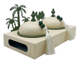 AKDC Desert Oasis Metal 2pcs Candy Bowls with Tray 26.5cm*14.5cm*14cm, Ivory/Green - Al Kabayel Discount CentreAKDC Desert Oasis Metal 2pcs Candy Bowls with Tray 26.5cm*14.5cm*14cm, Ivory/GreenBowlsAKDCAl Kabayel Discount Centre