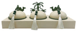 AKDC Desert Oasis Metal 3pcs Candy Bowls with Tray 39cm*14.5cm*14cm, Ivory/Green - Al Kabayel Discount CentreAKDC Desert Oasis Metal 3pcs Candy Bowls with Tray 39cm*14.5cm*14cm, Ivory/GreenBowlsAKDCAl Kabayel Discount Centre