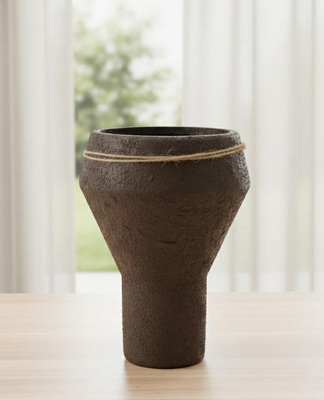 AKDC Designer Clay Plant Pot – Brown Earth Shade – 23×15 cm – Unique Curved Shape - Al Kabayel Discount CentreAKDC Designer Clay Plant Pot – Brown Earth Shade – 23×15 cm – Unique Curved ShapeFlower/Plant PotsAKDCAl Kabayel Discount Centre