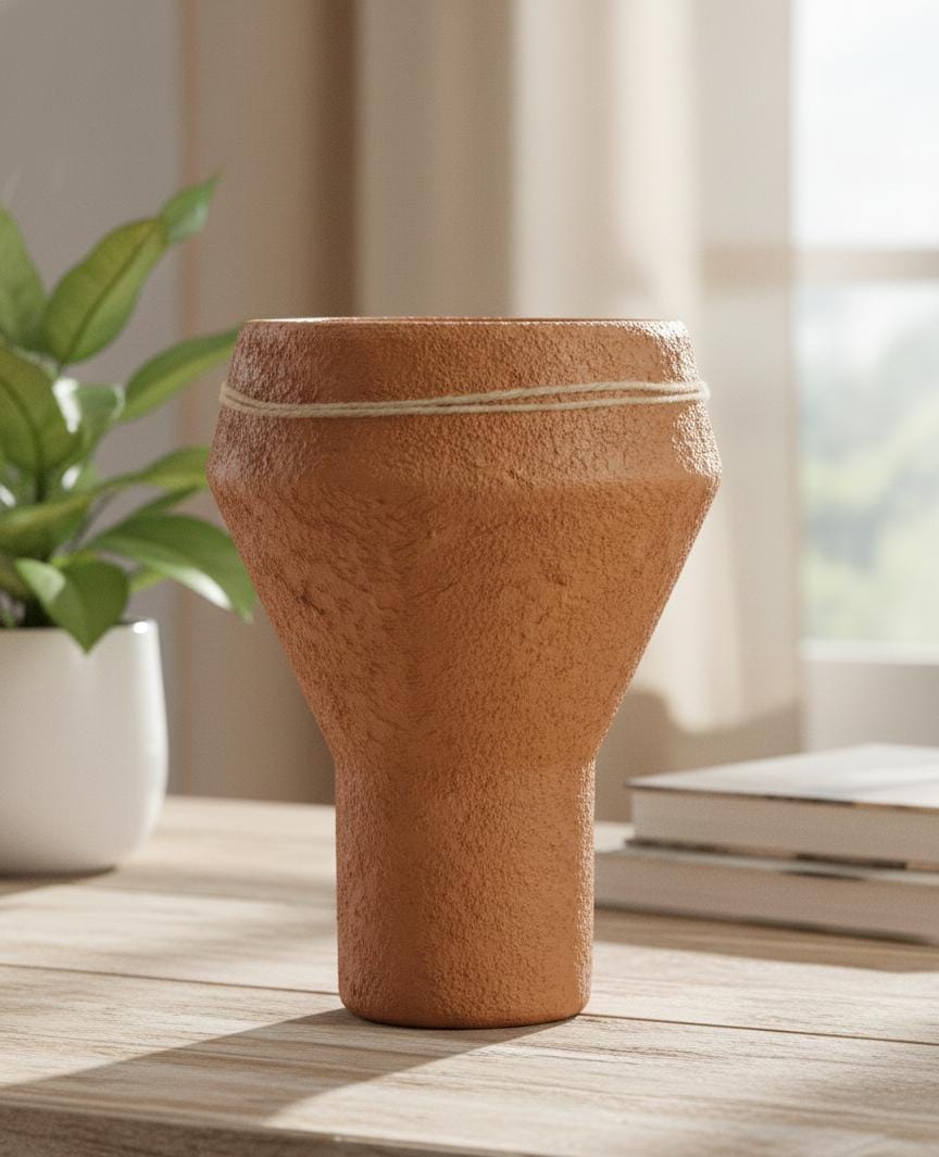 AKDC Designer Clay Plant Pot – Sand Tone – 23×15 cm – Unique Curved Shape - Al Kabayel Discount CentreAKDC Designer Clay Plant Pot – Sand Tone – 23×15 cm – Unique Curved ShapeFlower/Plant PotsAKDCAl Kabayel Discount Centre