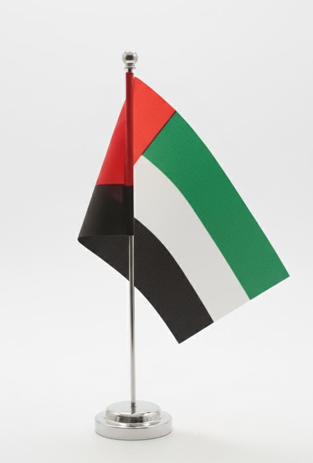 AKDC Desktop Flag Stand – Stylish Silver Finish 25CM Base for Office & Reception Desk Display - Al Kabayel Discount CentreAKDC Desktop Flag Stand – Stylish Silver Finish 25CM Base for Office & Reception Desk DisplayHome Décor AccentsAKDCAl Kabayel Discount Centre